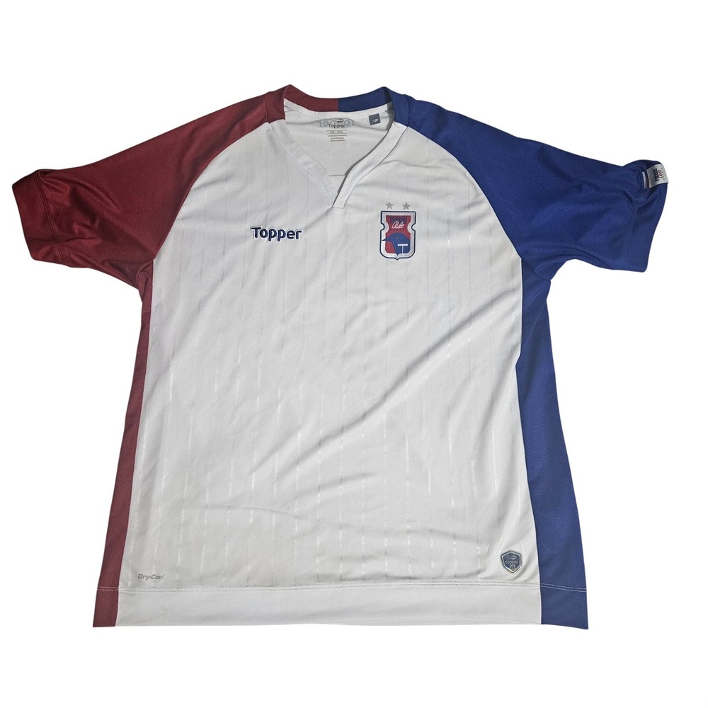 Topper Parana Clube Brazil Soccer Jersey Mens XXL White Blue Red Vintage 2000s